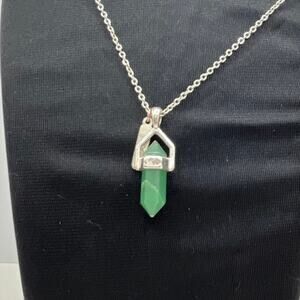 Necklace Pendant Fashion Jewelry Strength Chakra Green Stone SP 20" Necklace